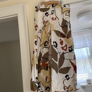 Linen cropped wide leg pants